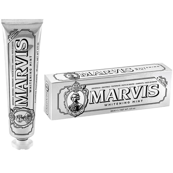 خمیر دندان مارویس سفید کننده نقره ای اصل ایتالیا مدل وایتنینگ مینت 85 میل | MARVIS Toothpaste WHITENING MINT 85ml